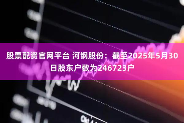 股票配资官网平台 河钢股份：截至2025年5月30日股东户数为246723户